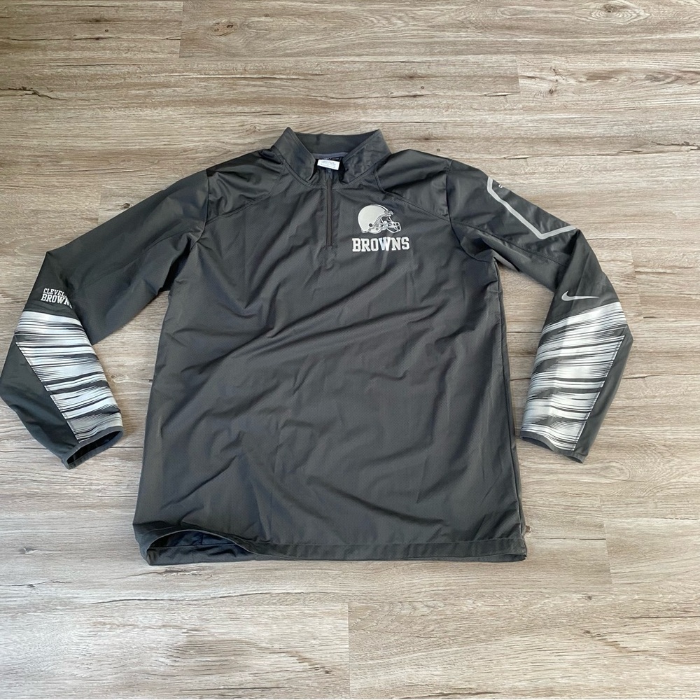 Browns Gray Quarter-Zip Pullover